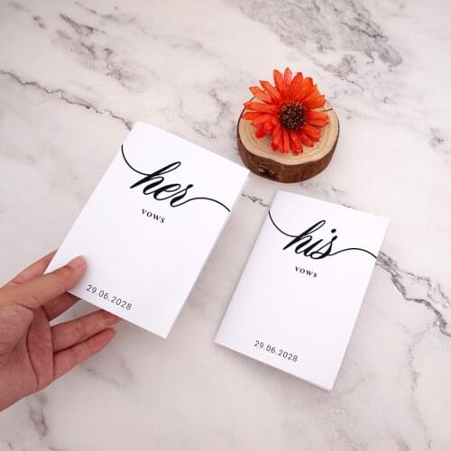 Personalized Romantic Wedding Vow Book Custom Names Wedding Gifts for Bride and Groom Declaration of Love Set of 2 Books