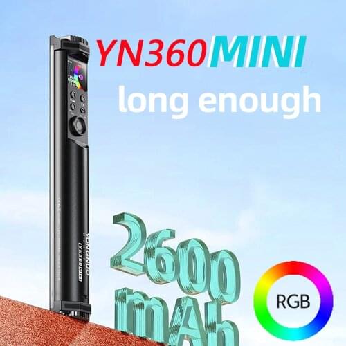 Yongnuo YN360 MINI Portable Tube Stick Light RGB Colorful Bi-color 2700K-7500K Photography Lamp LED Soft Handheld App Control