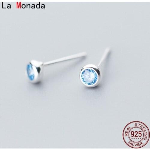 La Monada Round Bead Stud Earrings For Women Silver 925 Minimalist Fine Women Earrings In Jewelry Stud Earrings 925 Silver