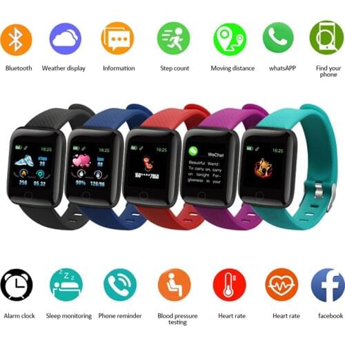 2021 D13 Smart Watch Bracelet Color Screen Heart Rate Blood Pressure Monitor Waterproof Sport 116plus Smartwatch For Android IOS