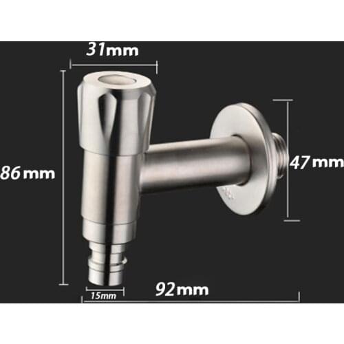 1 Pcs 304 Stainless Steel Faucet T-type Quick Open Washing Machine Faucet For Hot And Cold Water Two Type