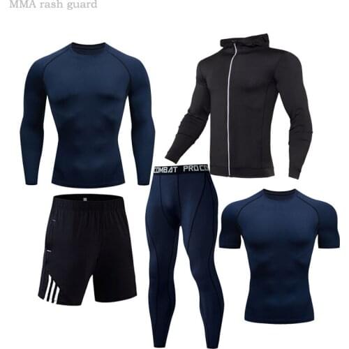 Track Suit Men Sportswear Fitness Men Gym Clothes Quick Dry Sports Compression Underwear Leggings Sport Fitness Running Set 4xl