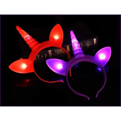 Childrens Luminous Unicorn Hair Hoop Childrens Unicorn Party Headband Hair Hoop Princesss Birthday Party Headdress