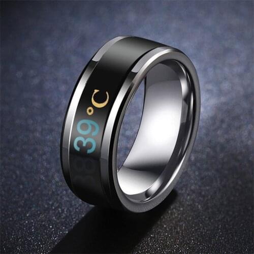 Modyle 2020 Hot Sale Black Blue Gold Silver Color Stainless Steel Temperature Rings For Men Women Dropshipping