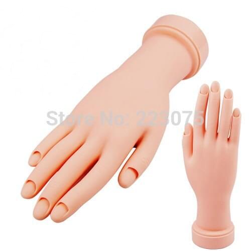 Unflexible Plastic Model Hand Nail Art Practice Training Display Fake New