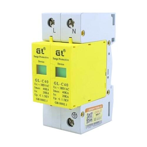 SPD 1P+N 20KA~40KA D ~385VAC House Surge Protector protection Protective Device