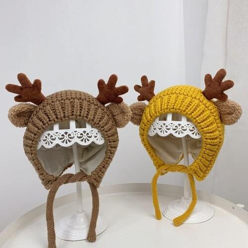 LDSLYJR Autumn winter Fawn Cotton Thicken knitted hat warm hat Skullies cap beanie hat for Kids boy and girl 11