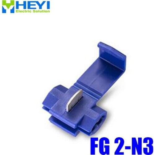 Top quality 100pcs/lot FG2-N3 Blue Fast Scotch Lock Wire Electrical Cable Connectors Quick Splice Terminals