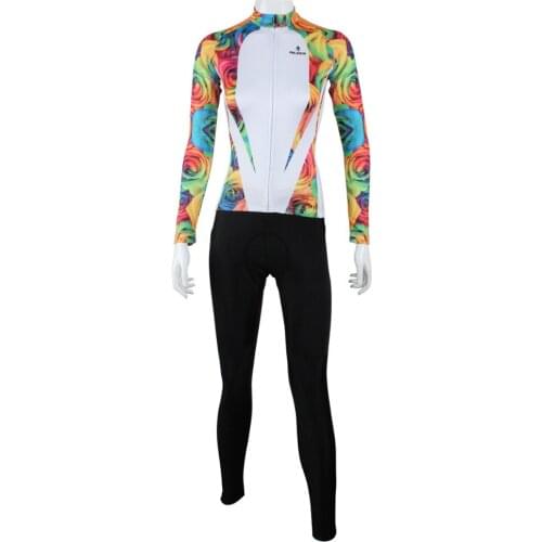 Beautiful roses printed cycling Jersey MTB road bike clothing vintage xxl long sleeve jerseys bicycle for women