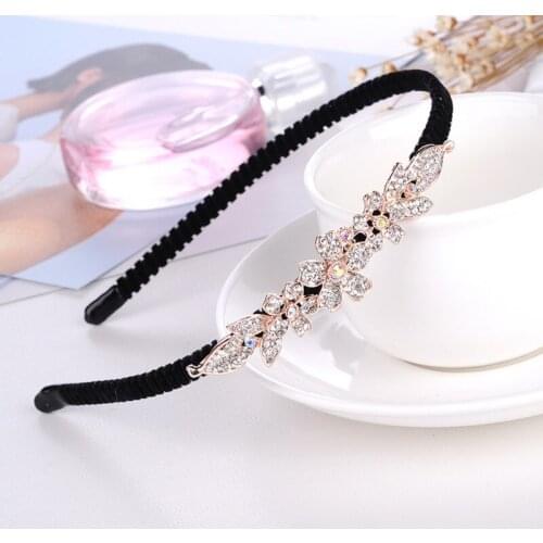 Women Shiny Luxury Rhinestone Hairbands Non-slip Bezel Colorful Diamond Hair Hoop Hair Accessories For Women Crystal Headbands