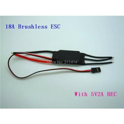 1piece 18A Brushless ESC For RC Airplane Speed Controller Come with BEC 2A + Free Shipping High Quality Retail & Dropshipping