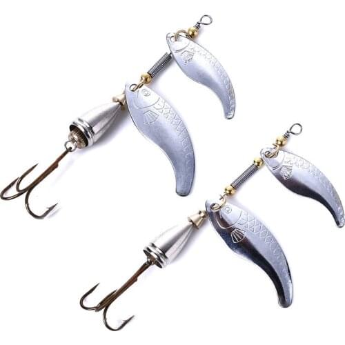 1pcs/lot rotated Sequins spinner Metal Fishing Lures Artificial Spoon Lures with 4# Hook Hard Bait 9CM/10.5g