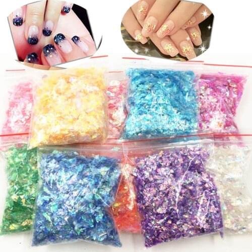 10g Nail Art Glitter Candy Color Flakes Irregular Manicure Nail Tips Decoration Sequins Paillette
