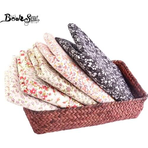 100% Cotton Beige Fabric Printed Floral Designs Cloth Dolls Plain Fat Quarter Atr Work Patchwork Tela Tissu Home Textile Sewing