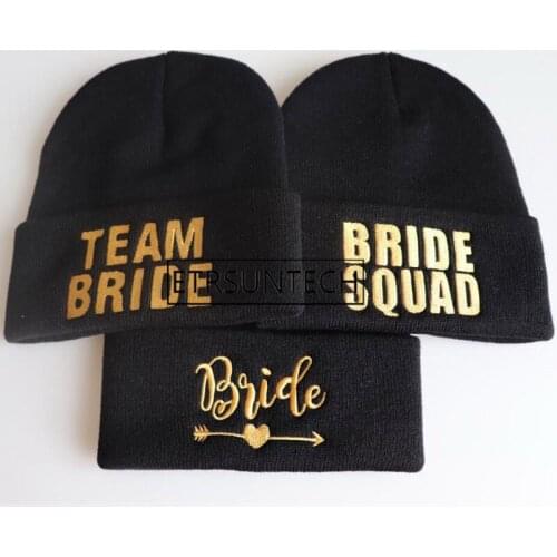 100pcs Wedding Favor Bridesmaid Gift Knitted Hat BRIDE TEAM SQUAD TRIBE Bachelor Party Winter Hats A Gift For Guests