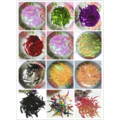 1000pcs Chilli Ivory Shape Sequins 5*32mm PVC Flat Paillette Decoration 1 Hole 10 Colors Available