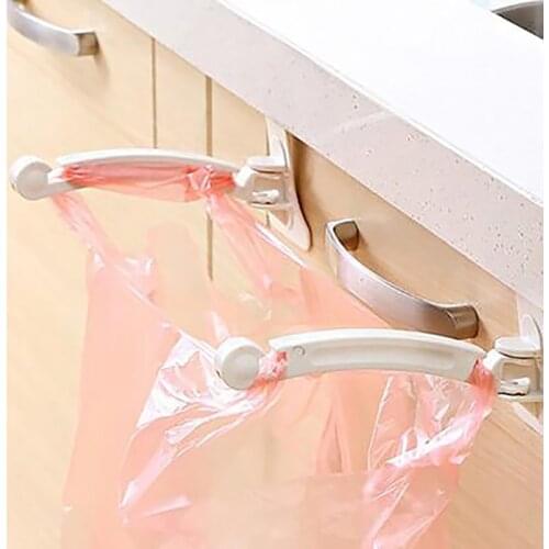 2PCS/Set New Cabinet Plastic Bag Hook Storage Rack Portable Garbage Bag Shelf Door Hook Rack Bag Clip Kitchen Accessories