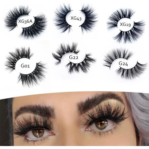 25mm 3D Real Mink Lashes G-Series XG-Series Wholesale Bulk Dramatic Thick Fluffy Long Eyelashes
