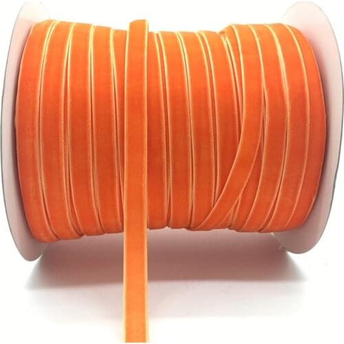 5yards/lot 3/8" 10mm Orange Soft Comfortable Velvet Ribbon Headband Clips Bow Wedding Christmas Decoration