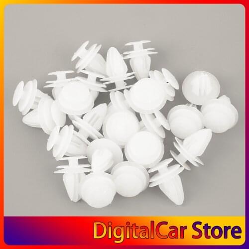 50 Pcs 8mm Universal Automobile Bumpers Hole Plastic Push Screw Rivet Door Buckle Panel Fixings Clips White For Car Auto