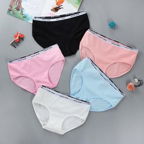 8pcs/Lot New Girls Briefs Cotton Character Cute Girls Underwear Kids Mid-rise Comfortable Letter Print Sports Panties