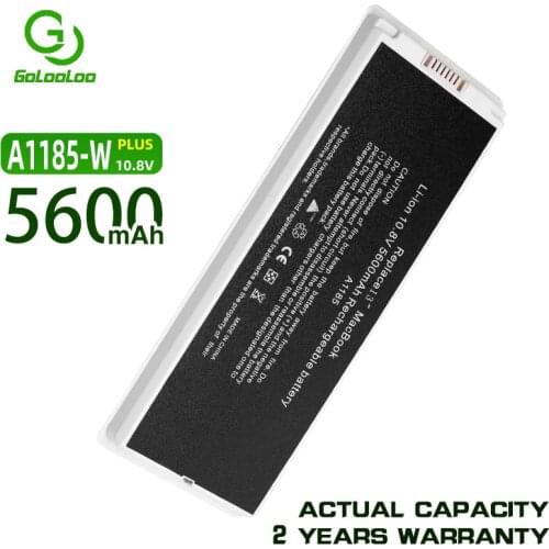 Golooloo White A1185 Battery for Apple Macbook 13" A1181 MA561 MA566FE/A MA561G/A MA561J/A MA561LL/A MB881LL/A 5600mAh 10.8V