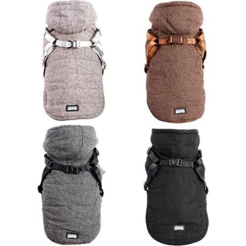 Pet Plus Velvet Padded Dog Hoodie Clothing Chest Back Vest Cotton Coat For Puppy Teddy Chihuahua Super Soft Costume