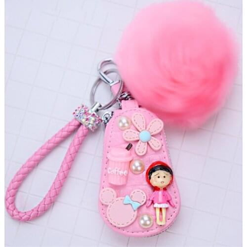 Hairball Keyring Car Key Cover Case For Chevrolet Aveo Captiva Epica Lacetti Cruze Tahoe Onix Silverado For Girls Women Gift