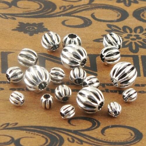 Handmade 925 silver beads jewelry findings sterling silver jewelry accessories DIY beads Pure Silver jewelry beads