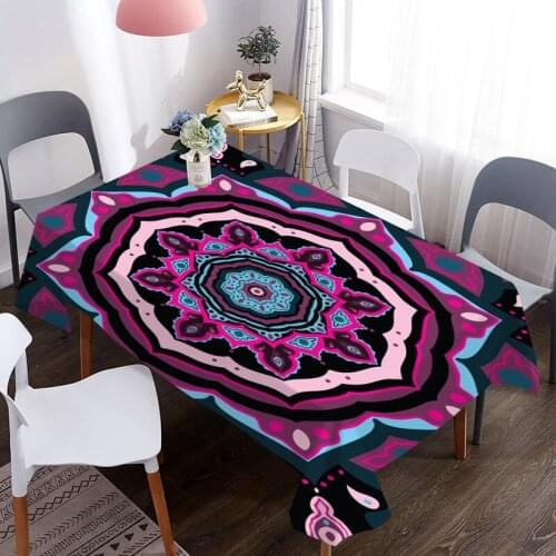 Mandala Bohemian Flower 3D Table Cover Waterproof And Oil Proof For Decorative Dining Tablecloth For Picnic Blanket Table Cloth