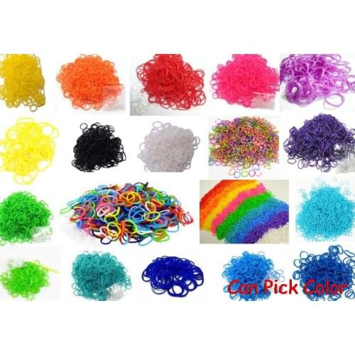 Childrens DIY Kits frhr3ping 600 bands+24 S-Clips Silicone Elastic Candy Rubber Loom Bands Multy mixed Refill Bracelet