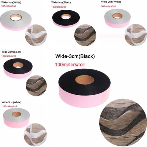 100meters Adhesive Hemming Tape Single-sided Iron On Sewing Fabric Fusing Tape Clothes Apparel web Sewing Turn up Hem