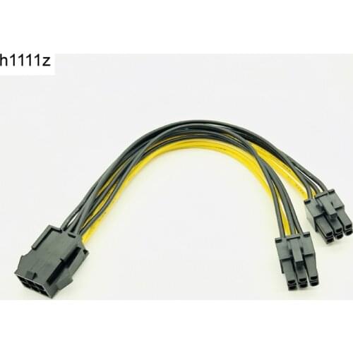 Computer Cable & Connectors PCI Express PCIE 6 Pin to Dual 6Pin VGA Graphics Card Video Card Adapter Power Supply Cable 20cm NEW