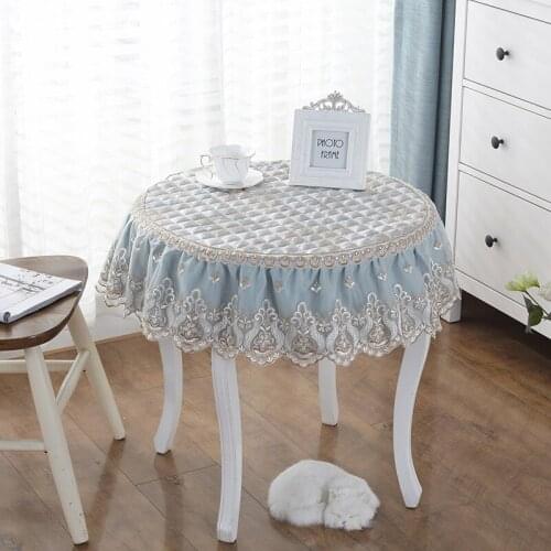 European round tablecloth cover lace frill round coffee table cloth thickened non-slip simple non-slip dust cover for table