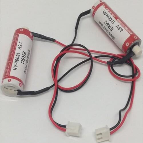 MasterFire 8pcs/lot New Original Maxell AA 14500 ER6C 3.6V 1800mAh Lithium Battery PLC Batteries With Plug