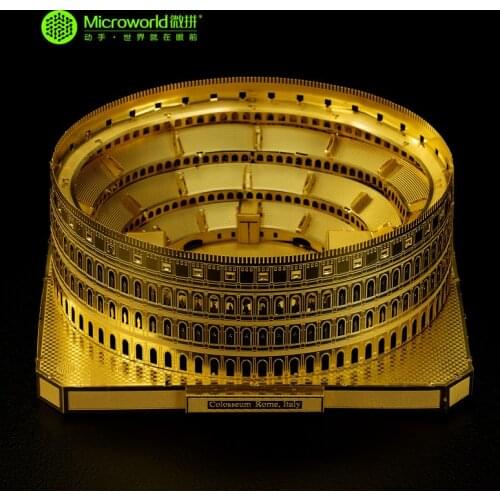 MICROWORLD Colosseum 3D Metal Nano Puzzle DIY Assembly Model For Adults World Architecture Building Men Collection Gift