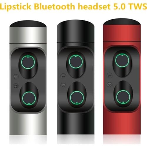New 6D Lipstick Mini Bluetooth Earphone 5.0 TWS Dimensional Sound wireless Sport Ruinning Fingerprint in-ear headphones