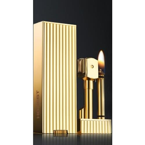 New Unusual Free Fire Lighter Flint Grinding Wheel Copper Kerosene Oil Lighter Gasoline Retro Gadgets For Men Pull-down Lighter