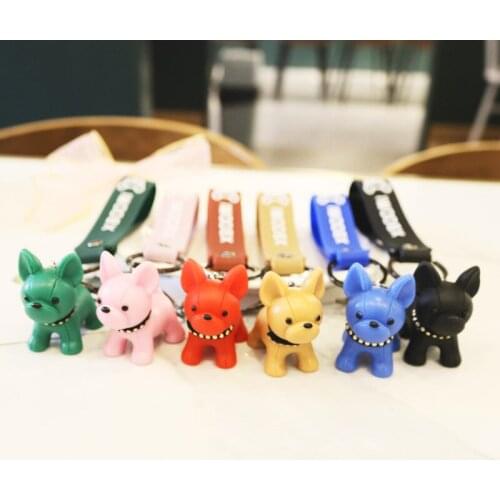 New Multi-color Cartoon Dog Key Chain Pendant Personality Simple Men and Womens Bag Car Key Chain Pendant