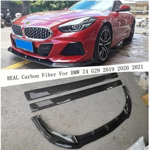 For BMW Z4 G29 2019 2020 2021 REAL Carbon Fiber Front Bumper Diffuser Lip Spoiler Side Body Skirt High Quality Car Accessories