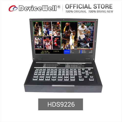 DeviceWell HDS9226 Portable 6 Channel Monitor Live Broadcast LCD Display 2 HDMI-compatible 4 SDI Input Video Switcher