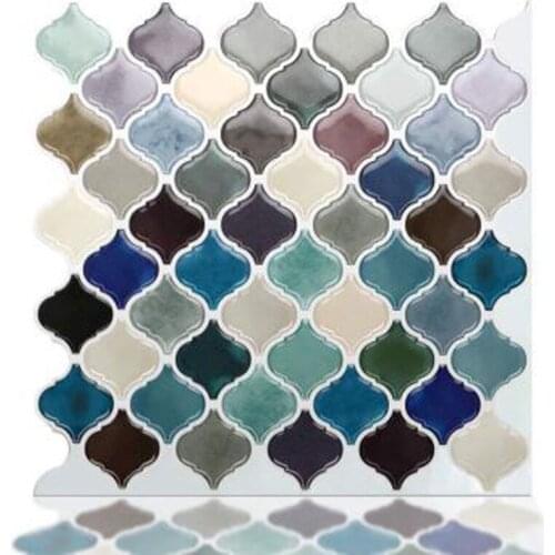 Self-installed solid color 3D stereo wall stickers TV background kitchen bathroom self-adhesive crystal epoxy wall stickers