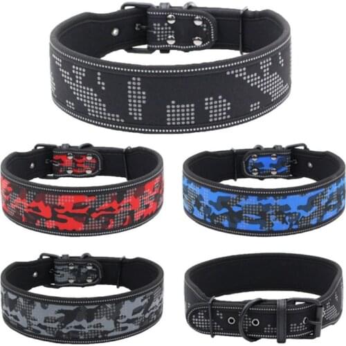 Reflective Pet Dog Collar Camouflage Print Pet Collar With Buckle For Small Medium Large Dogs Adjustable Pet Collars Accessories