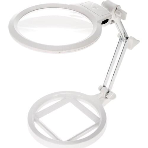 Magnifying Glass Multi-functional Magnifier 6X Loupe Microscope Desk Magnifier Lamp with Light Measurement Scale Magnifying Tool