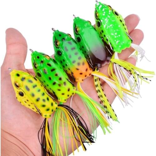 1Pcs 14g 12.5g 8g Top Water Ray Frog Shape Minnow Crank wobbler for Fly Fishing Soft Tube Bait Japan Plastic