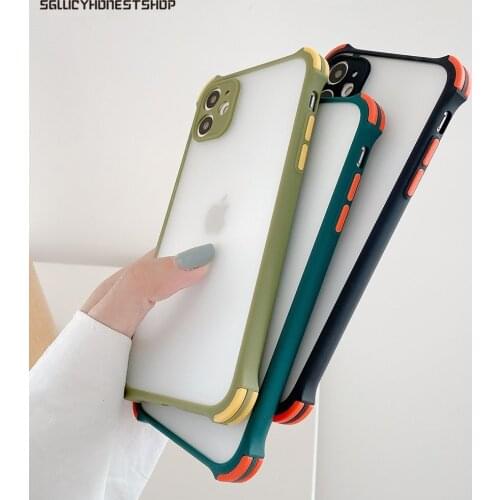 Camera Protection Shockproof Bumper Phone Case For iPhone 11 Pro XR XS Max X 8 7 7 Plus 11Pro SE 2 Matte Transparent Back Cover