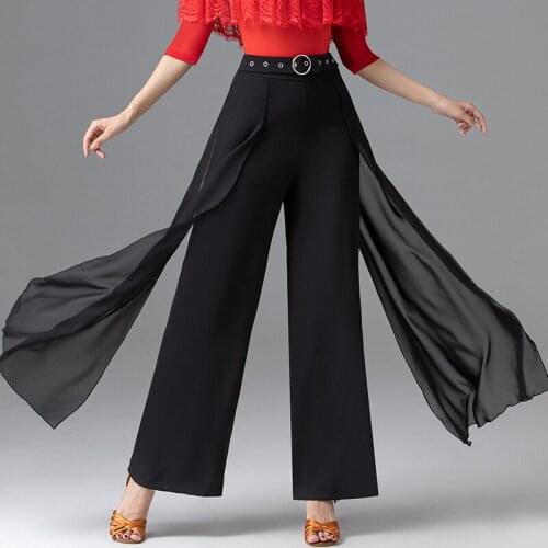 2021 New Latin Dance Practice Pants For Women Adult Professional Rumba Dancing Trousers Samba Tango Waltz Dance Clothing DQL5763
