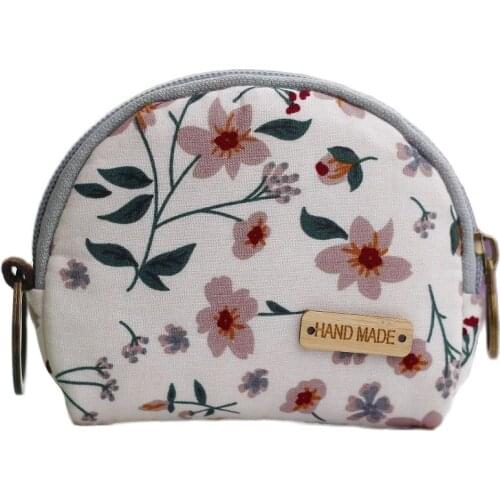 Linen Floral Printing Womens Mini Wallets Childrens Small Pouches Money Bags Female Purses Carteiras Feminina for Girls Boys