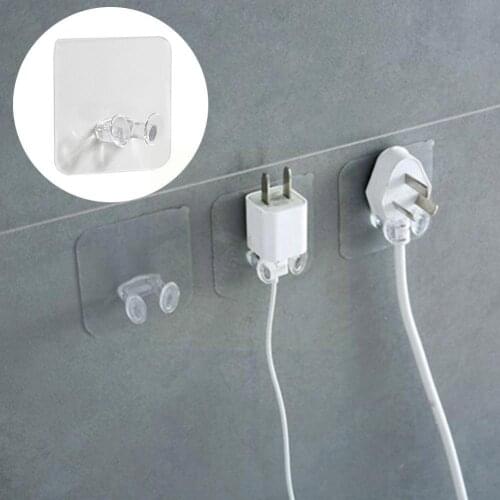1pcs Wall Storage Hooks Punch-free Powerful Socket Holder Kitchen Stealth Hook Wall Adhesive Hanger Home Bathroom Office Hooks