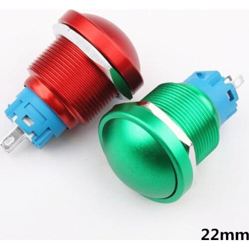 10pcs 22mm Metal Button Switch Oxygen Color Self-locking Self-reset 1 Open 1 Closed Mushroom Head Waterproof Button Switch